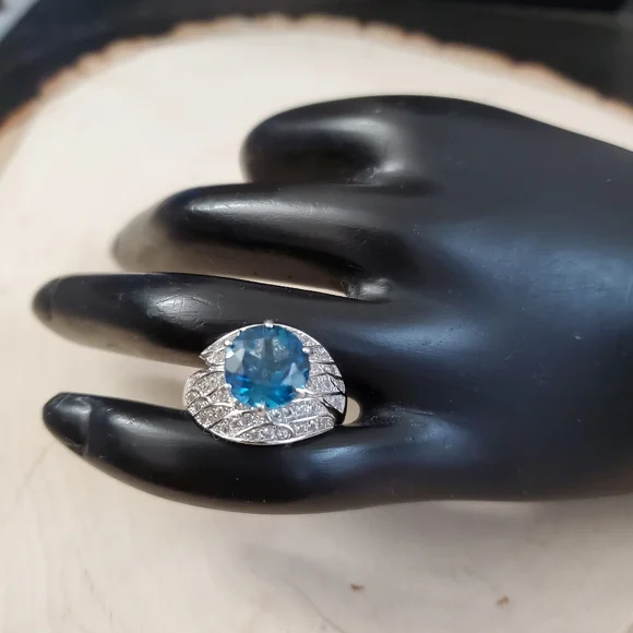 Sterling Silver 925 Sapphire Ring - Picture 2 of 9